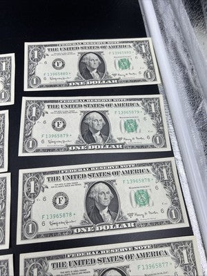 12 Consecutive 1963 A * Star FRN Federal Reserve Notes UNC Bills #886