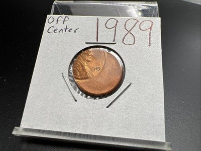 1989 1c Lincoln Memorial Cent Penny 50% Off Center BU UNC sk#3A