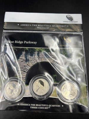 2015 Blue Ridge Parkway 3 Coin P D S US Mint ATB Set