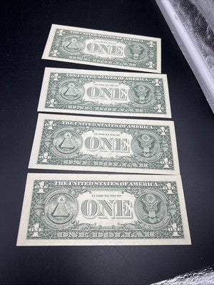 4 Consecutive 1988 A $1 FRN Federal Reserve Notes XF EF Circ #651