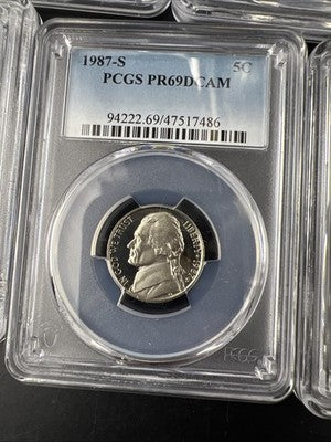1987 S Complete 5 Coin Clad Proof Set PCGS Graded PF69 UCAM