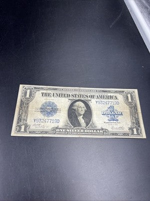 1923 One Dollar Silver Certificate Horse Blanket Fine Circ FR. 238 Woods White Y