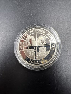 2000 Leif Erikson Commemorative Silver Dollar Coin Gem Proof in Used Capsule