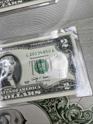 Matching Serial # 2003 A 2009 $2 FRN Federal Reserve Note 2013 Double deuce set