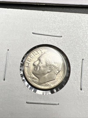 2 Coin Roosevelt Collector's Lot 1955 S 1958 D 10c Silver Dime Coins BU SK#a
