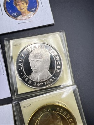 Princess Diana Collector's Set Colorized Coins Medals and CU-NI Liberia $5