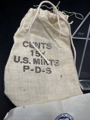 5 Sets of 1973 P D S 1c in Cloth Bag - 15 BU UNC Lincoln Memorial cent coins S#B