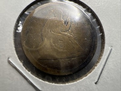 1857 25c Seated Liberty Silver Quarter Coin CH AG About Good Neat Toning