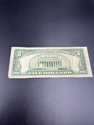1953 B $5 Five Dollar US Silver Certificate Good / VG #105