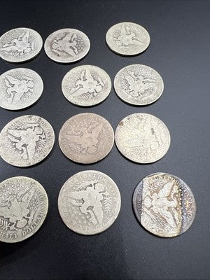 20 Coin Roll Barber 90% Silver Half Dollar Coins AG - G Very Circ Conditions S#b