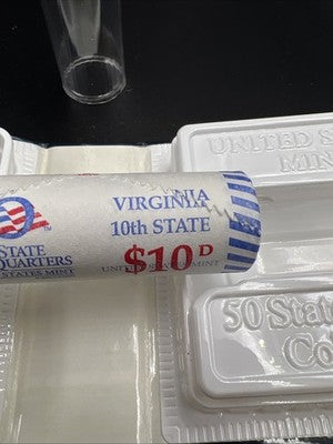 US Mint Certified 2000 D Virginia State Statehood Quarter Roll BU UNC