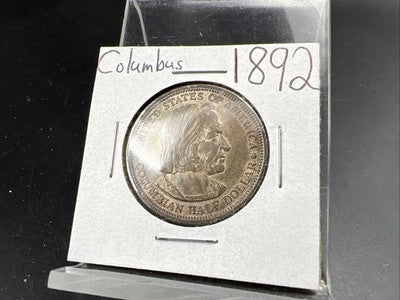 1892 US Christopher Columbian Columbus SILVER Half Dollar Choice XF EF / AU