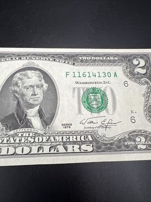 1976 Bicentennial $2 Two Dollar Bill Postmarked FDOI Marietta GA Main Office