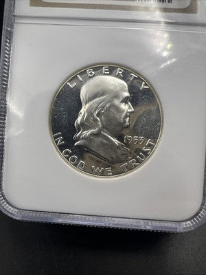 1953 P 50c Franklin Silver Half Dollar Coin NGC PF64 Cameo #001