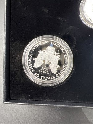 2021 Limited Edition US Silver Proof Set Complete T1 & 2 Silver Eagles w Box COA