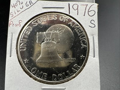 1976 $1 Ike Eisenhower 40% silver Dollar Coin Gem Proof SK#2b