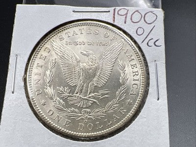 1900 O / CC Morgan Silver Dollar Coin BU UNC Details Reverse Damage Dig