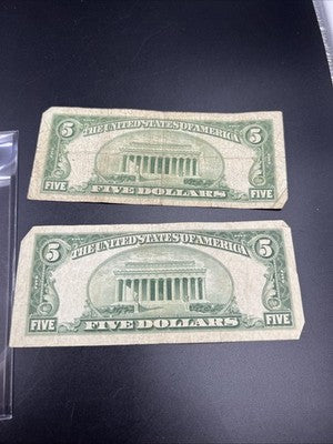 $5 Bill Collector's Set 1934 1950 FRN Federal Reserve Notes VG Very Good Circ