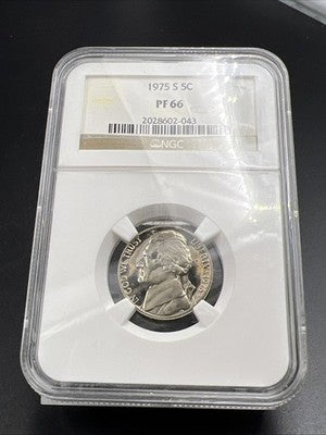1975 S 5c Jefferson Proof Nickel Coin PF66 Proof Certified NGC #043