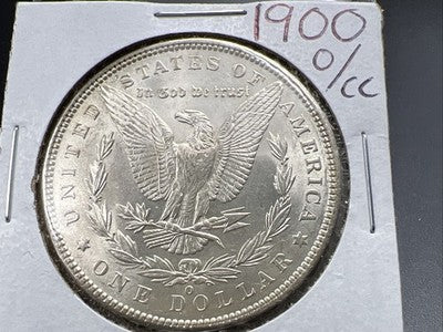 1900 O / CC Morgan Silver Dollar Coin BU UNC Details Reverse Damage Dig