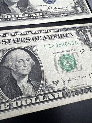 $1 Bill Collector's Lot 1957 $1 1963 B $1 1963 A $1 2013 * $1 2017 * $1 2021 *