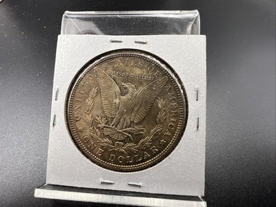 1887 P $1 Morgan Silver Dollar Coin Neat Toning Toner AU Details Scratch