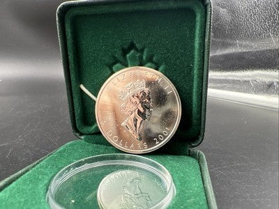 2001 Colorized 1 Oz Silver Maple Leaf .9999 Ultra Fine CH UNC w/ Box COA