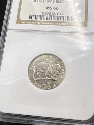 2005 D 5c Bison Jefferson Nickel Coin NGC MS66 SMS #017