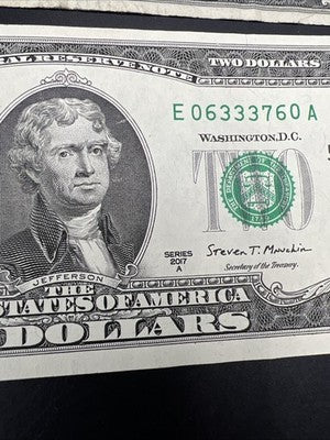 $2 Bill Collector's Lot Lucky 333s repeat Serial # 1976 $2 & 2017 $2 Bills Circ