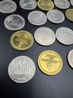 Lot of 20 $1 Casino Dollar Gaming Tokens Metal Circulated Conditions SKU#7544