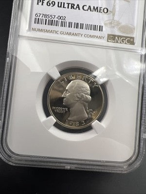 1983 S 25c Washington Proof Copper Nickel Clad Quarter Coin NGC PF69 UCAM #002