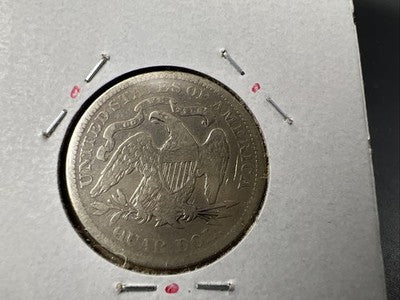 1878 25C Liberty Seated Quarter Coin F Fine Details Tooled Obverse
