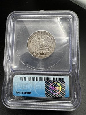 1932 D 25c Washington Silver Quarter Coin ICG VG8 Very Good Certified