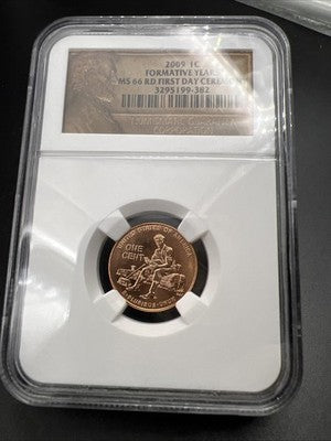 2009 1c Lincoln Formative Years Commemorative Cent Coin MS66 NGC #382