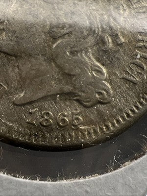 1865 3c Nickel Coin RPD Repunched Date FS-304 XF EF Extra Fine Circ