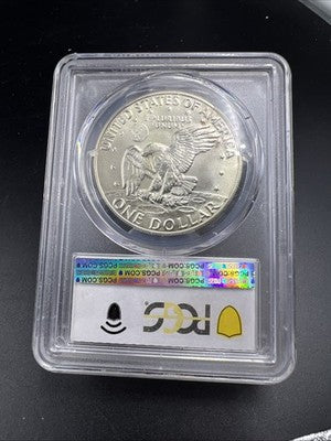 PCGS Gold Shield Gem BU 1974 S $1 Ike Eisenhower 40% Silver Dollar Coin MS67 #67