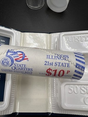 US Mint Certified 2003 P Illinois State Statehood Quarter Roll BU UNC