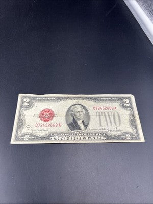 1928 G $2 Two Dollar Legal Tender United States Red Seal Note CH VG Circ #669