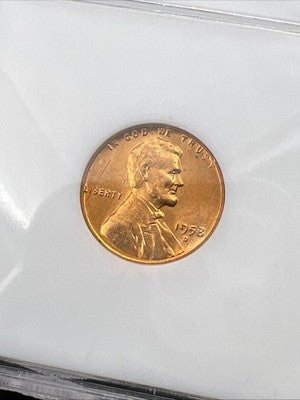 1958 D 1c Lincoln Wheat Cent Penny MS66 RD #022 Gem BU