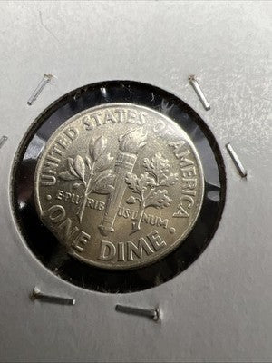 Error Collector's Lot 1964 10c Roosevelt Silver Dime & Blank Cent Planchet UNC