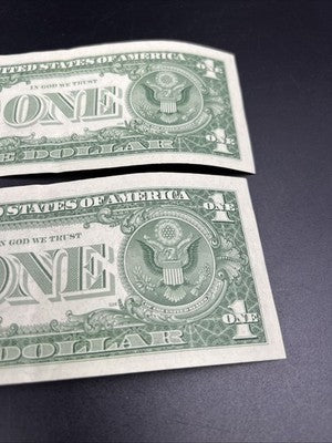 2 Consecutive 1957 $1 One Dollar Blue Seal Silver Certificates CH VF #10
