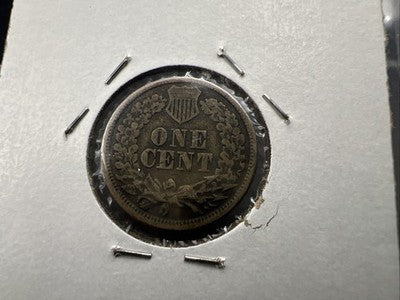 1860 1c Indian Cent Penny Coin Fine Details ED Round Bust
