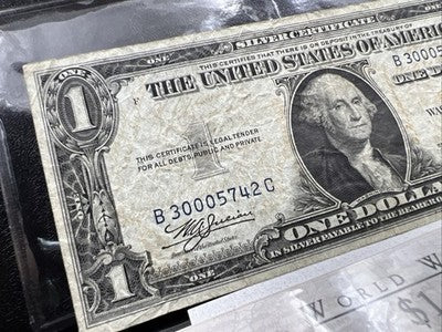 1935 A $1 North Africa Yellow Seal Silver Certificate CH VG Very Good Circ #42