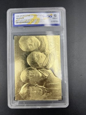 1996 Beatles Album Cover Gold Plated Collectors card in WCG case