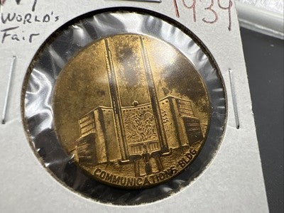 1939 NY World's Fair Communications Building Medal CH AU