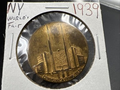 1939 NY World's Fair Communications Building Medal CH AU