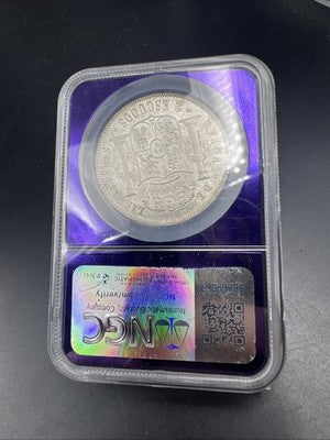 1867 Madrid Spain 2 Escudos Silver Coin NGC AU58 Choice AU Certified