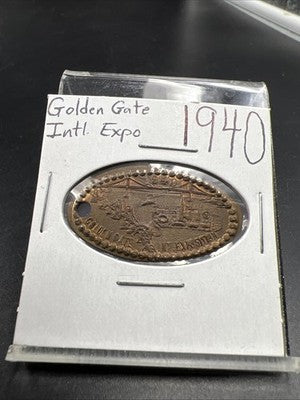1940 Golden Gate Bridge San Francisco Elongated Coin Holed