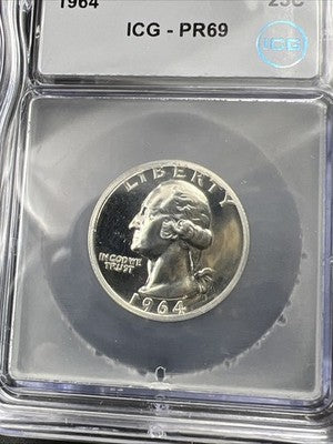 1964 P Washington Silver Quarter Coin ICG PR66 #12