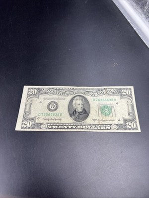 1950 D $20 FRN Federal Res Note Green Seal VG Very Good 666 Devil Serial #